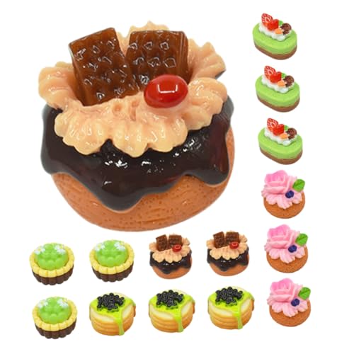 WEKAMOS 20 Stück Teiliges Mini Kuchen Realistische Fake Cake Modelle Bunte Miniature Deko für Puppenhaus Küche DIY für Puppenhaus Essensszene Lebendige Dessert Requisiten von WEKAMOS