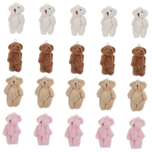 WEKAMOS 20 Stück Teiliges Mini Plüschbären Flauschig Niedlich Kleine Schlüsselanhänger Dekoration Shower Füller für Party und Bastelzubehör von WEKAMOS