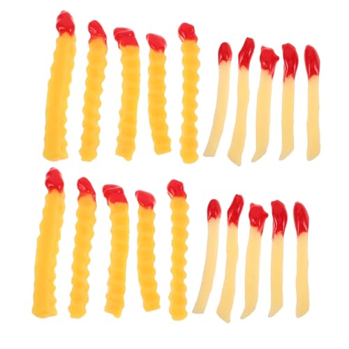 WEKAMOS 20 Stück Teiliges Realistisch Gestalteter Wellenförmiger Fake Fries mit Tomatensoße Ungiftiges Simulationsspielzeug für Dekorationsobjekt für Fotografie Restaurant und WEKAMOS 20 Stück Teiliges Realistisch Gestalteter Wellenförmiger Fake Fries mit Tomatensoße Ungiftiges Simulationsspielzeug für Dekorationsobjekt für Fotografie Restaurant und von WEKAMOS