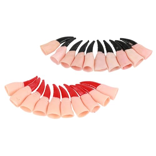 WEKAMOS 20 Stück Teiliges Realistische Hexenfinger in Rot und Schwarz Dekorative Halloween Requisiten mit Gruseligem Nageldesign Cosplay Accessoires für Halloween Partys und Horror WEKAMOS 20 Stück Teiliges Realistische Hexenfinger in Rot und Schwarz Dekorative Halloween Requisiten mit Gruseligem Nageldesign Cosplay Accessoires für Halloween Partys und Horror von WEKAMOS