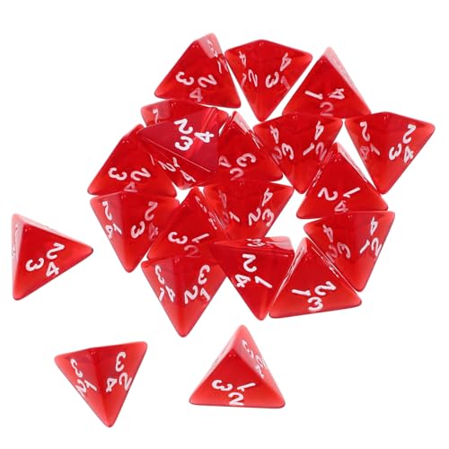 WEKAMOS 20 Stück Teiliges Seitiges Transparent Rotes Acrylwürfel Glatte Oberfläche Tragbar Multifunktional für Brettspiele Partys und Unterricht Lustiges Würfelspiel Zubehör von WEKAMOS