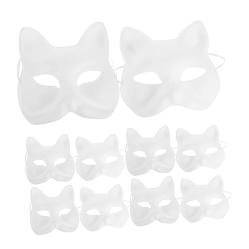 WEKAMOS 20 Stück Teiliges Set Tiermasken aus Papier zum Bemalen Weiße Katzen und Fuchs Masken DIY Leere Tierhalbmasken für Karneval Maskenball Cosplay Halloween Hautfreundlich und WEKAMOS 20 Stück Teiliges Set Tiermasken aus Papier zum Bemalen Weiße Katzen und Fuchs Masken DIY Leere Tierhalbmasken für Karneval Maskenball Cosplay Halloween Hautfreundlich und von WEKAMOS