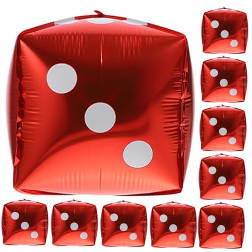 WEKAMOS 20 Stück Teiliges Würfel Folienballon aus Aluminium Rote Partydeko für Themenfeiern Leicht Reißfest für Spielevents und Kreative Partygestaltung WEKAMOS 20 Stück Teiliges Würfel Folienballon aus Aluminium Rote Partydeko für Themenfeiern Leicht Reißfest für Spielevents und Kreative Partygestaltung von WEKAMOS