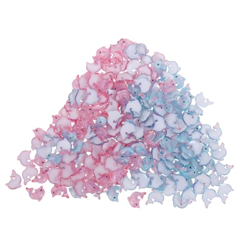 WEKAMOS 200 Stück Miniatur Meeresfiguren aus Harz Detaillierte Mini Delfin Figuren in Blau und Rosa Miniaturen für Puppenhaus Feengarten Aquarium und Mikro Landschaftsdekoration von WEKAMOS
