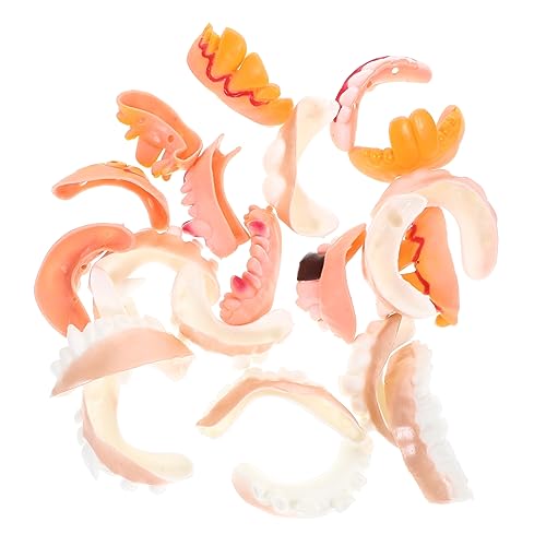 WEKAMOS 22 Stück Teiliges Falsche Zähne Gummizähne Halloween Vampir Gebiss Kostüm Requisiten für Party Cosplay Verkleidung und Streiche von WEKAMOS