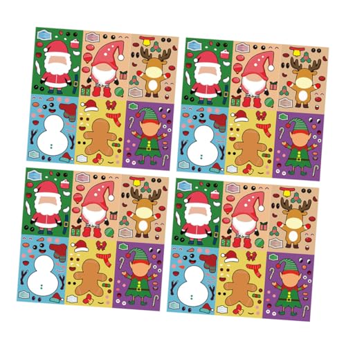 WEKAMOS 24 Blatt Teiliges DIY Weihnachts Puzzle Sticker Kreative Papiermaterialien Sicher und Lustig für Weihnachtsfeiern und Geschenkideen Fördert Spielerisches Lernen und Kreativität von WEKAMOS