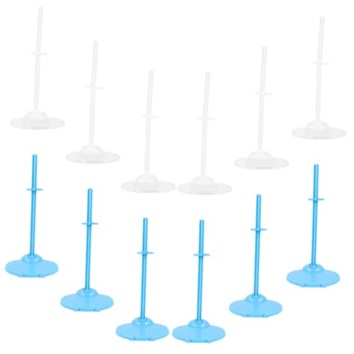 WEKAMOS 24 Stück Figurenständer klein Puppe Steht Mini Figurenanzeigestand Displayhalter für Actionfiguren Stehen für Zahlen Aktionsfigur Anzeigeregal Aktionsfigurhalter Plastik von WEKAMOS