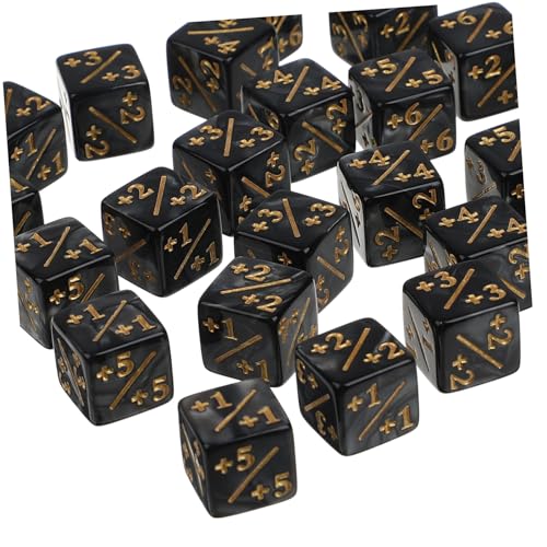 WEKAMOS 24 Stück Teiliges Acryl Würfel mit Plus Minus Symbolen Langlebige Spielwürfel Token für Kartenspiele und Lernspielzeug Geeignet für Ästhetische Dice Counter für Brettspiele von WEKAMOS