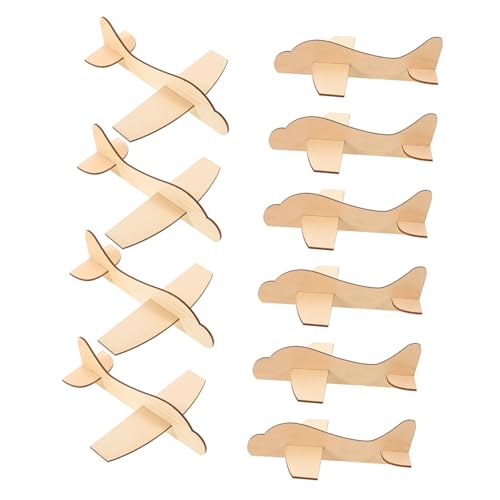 WEKAMOS 24 Stück Teiliges Holzflugzeug Bastelset für DIY Blanko Flugzeug Modelle aus Sicherem Holz Bemalbare Holzflugzeuge als Kreatives Malspielzeug und Dekoration für Kindergeburtstag von WEKAMOS