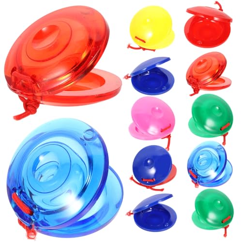 WEKAMOS 24 Stück Teiliges Musikspielzeug Kastagnetten aus Bunte Percussion Instrumente für Frühkindliche Bildung Rhythmusförderndes Lernspielzeug zur Sensorischen Zufällige Farbe von WEKAMOS