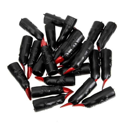 WEKAMOS 24 Stück Teiliges Schwarze Kunststoff Hexenfinger Halloween Streich Requisiten Wiederverwendbare Leichte Fake Fingernägel für Kostüm und Cosplay Partys von WEKAMOS