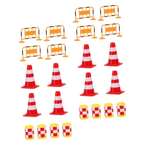 WEKAMOS 24 Stück Teiliges Verkehrszeichen Absperrhütchen und Straßenbarrieren Bunte Lernspielzeuge zur Verkehrserziehung Geeignet für Kreatives Rollenspiel und Outdoor Spiele von WEKAMOS