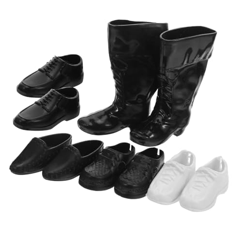 WEKAMOS 25 Paare Puppenverkleidungsschuhe Zubehör für Babypuppen Puppe kleine Schuhe Minischuhe für Puppen Mini-Schuhverzierung Miniatur-Puppenzubehör winziger Schuh Plastik Schwarz von WEKAMOS