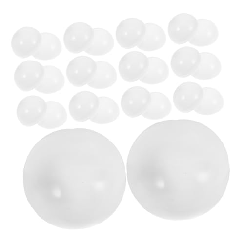 WEKAMOS 25 Stück Runde Weiße Leere Kunststoffkapseln Zum Befüllen Für Verkaufsautomaten Partygeschenke DIY Bastelkugeln Für Gewinnspiele Tombola Spielautomat Zubehör von WEKAMOS