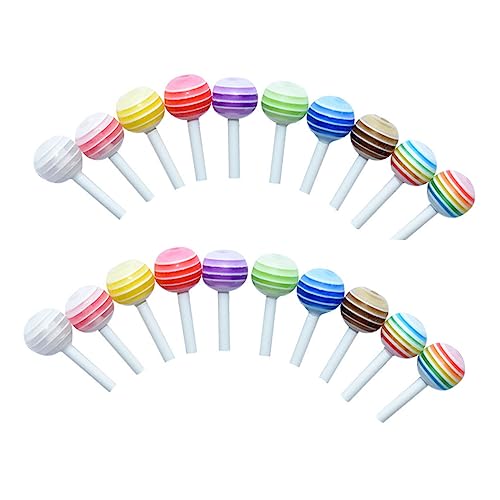 WEKAMOS 25 Stück Teiliges Mini Lutscher Modell Bunte Zuckerbrot Deko Langlebige Miniatur Landschaftsdekoration Leichtes Puppenhaus Zubehör für Foto Requisiten und Zufällige Farbe von WEKAMOS