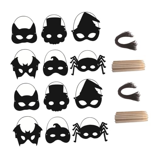WEKAMOS 28 Stück Teiliges DIY Halloween Kratzmasken Bastelset für Bunte Regenbogen Kratzbilder Masken Kreative Halloween Party Supplies für Kostüm und WEKAMOS 28 Stück Teiliges DIY Halloween Kratzmasken Bastelset für Bunte Regenbogen Kratzbilder Masken Kreative Halloween Party Supplies für Kostüm und von WEKAMOS