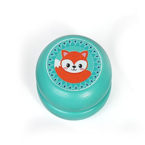 WEKAMOS 2Stücke Holz mit Cartoon Tiermotiven Yoyo Ball für Snail und Fox Muster Lernspielzeug Farberkennung und Handgelenkstärkung von WEKAMOS