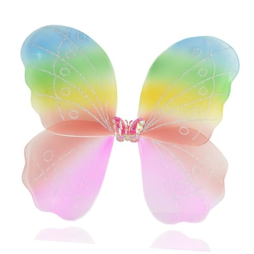 WEKAMOS 2Stücke Schmetterlingsflügel für Buntes Kostümzubehör für Halloween Bühnenaufführungen und Fotorequisiten für Mädchen und Feenliebhaber von WEKAMOS