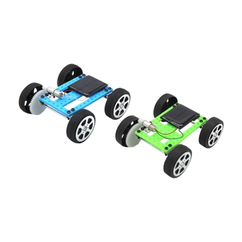 WEKAMOS 2Stücke Solarbetriebenes DIY Auto für Mini Solar Auto Modellbau Kit Pädagogisches Experimentierspielzeug Kreatives Basteln und Lernen Sicher und Einfach zu Bedienen für Ab von WEKAMOS