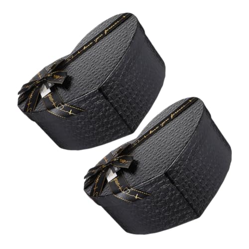 WEKAMOS 2er-packung Herzförmige Geschenkbox Herz-bastelboxen Herzschachteln Für Blumen Herz-boxen Kleine Geschenkboxen Mit Deckel Brautjungfernboxen Für Vorschläge Black Papier von WEKAMOS