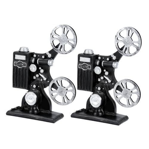 WEKAMOS 2pcs Vintage Projector Model Retro Film Projektor Skulptur Für Heim- Und Bürodekor Einzigartiges Sammeln Mit Feiner Handwerkskunst Ideal Für Filmzimmerdekor Schwarz von WEKAMOS
