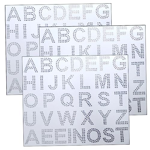 WEKAMOS 3 Blätter Selbstklebende Strassbuchstaben Aufkleber Glitzer Buchstaben für Dekoration von Kleidung Taschen und Bastelarbeiten WEKAMOS 3 Blätter Selbstklebende Strassbuchstaben Aufkleber Glitzer Buchstaben für Dekoration von Kleidung Taschen und Bastelarbeiten von WEKAMOS