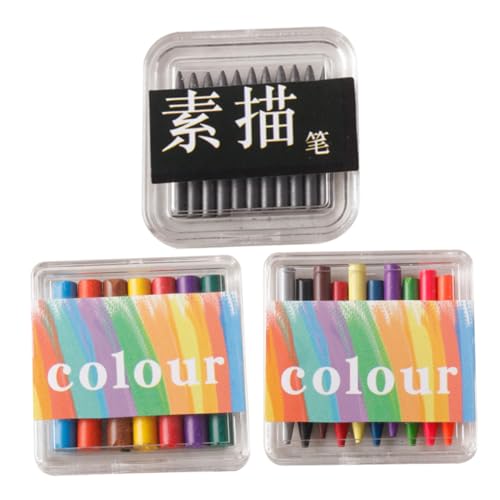 WEKAMOS 3 Boxen Foto -Requisiten Colored Pencils buntstifte mitgebsel Buntes Buntstiftedekor Mini Buntstifte Miniatur Bunte Buntstifte Mikro-Buntstifte Acryl*Buntstift*Bleistiftmine von WEKAMOS