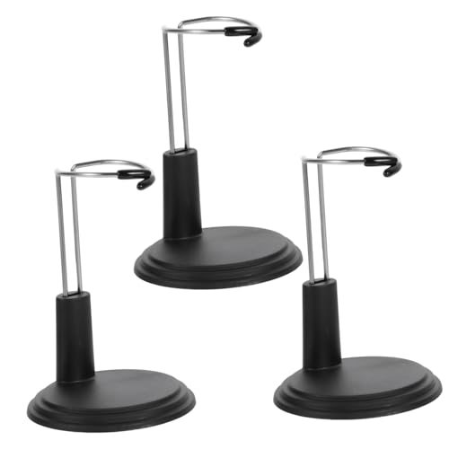 WEKAMOS 3 STÜCKE Puppenständer Schwarz Premium Doll Display Halter mit Glatter Oberfläche Sicherer Halt für Puppen Figuren und Modelle zur Dekoration und Aufbewahrung im Kinderzimmer von WEKAMOS