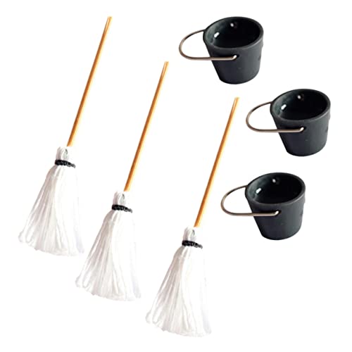 WEKAMOS 3 Sätze Eimer und Mop Teiliges DIY Puppenhaus Zubehör für Realistische Dekoration Mini und Kreative Wohnaccessoires WEKAMOS 3 Sätze Eimer und Mop Teiliges DIY Puppenhaus Zubehör für Realistische Dekoration Mini und Kreative Wohnaccessoires von WEKAMOS