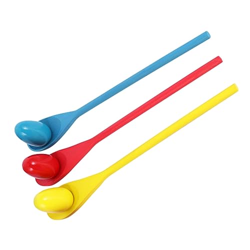 WEKAMOS 3 Sätze Sensorisches Holz balancierspiel Löffel und Ei für Gleichgewichtstraining Buntes Ab Jahre für Jungen und Mädchen Zufällige Farbe Zufällige Farbe von WEKAMOS