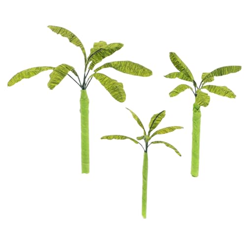 WEKAMOS 3 Stück Bananenbaummodell Sandtisch-minibaummodelle Miniatur-bananenbaum Miniaturbäume Bananenstauden- Pflanzenmodell-schmuck Gefälschter Bananenbaum Eisendraht Green von WEKAMOS