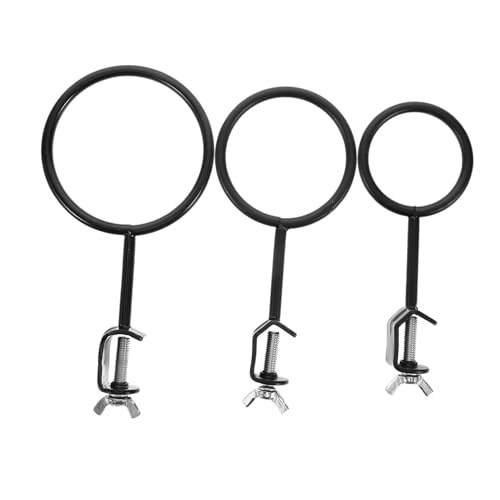 WEKAMOS 3 Stück Experimentiergeräte Rampe metallständer Flaskehalter Labor-Klemmstativ für Laborbecher Kolbenhalteklemme Flaschenklemme experimentelle Klemme Becherhaltering Black von WEKAMOS