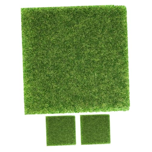 WEKAMOS 3 Stück Künstlicher Rasen Realistisch Aussehendes Kunstrasenturf für DIY Sandtisch Dekoration Matten für Miniaturgärten und Gartenverzierungen von WEKAMOS