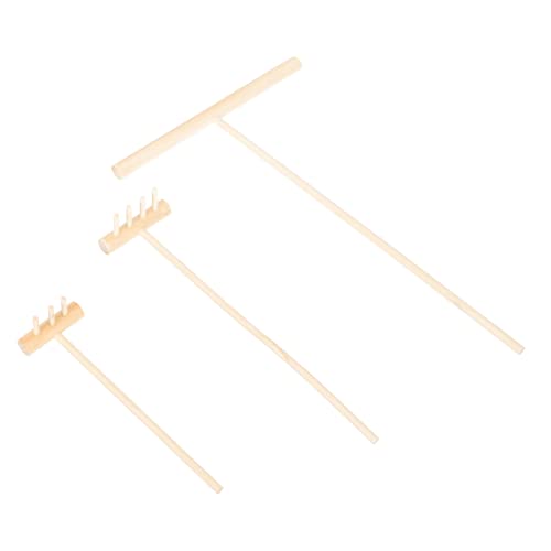 WEKAMOS 3 Stück Mini Zen Rechen aus Dekorative Mini Harke für Sandtische Kreative Zen Garten Accessoires für Home Office und Meditation Filigrane DIY Sandkunst Werkzeuge von WEKAMOS