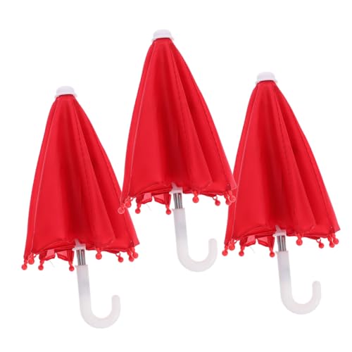 WEKAMOS 3 Stück Miniatur Regenschirm für Puppen Teiliges Klappbar Tragbar für Dekoration und Spielzeugzubehör für Puppenhaus Rot WEKAMOS 3 Stück Miniatur Regenschirm für Puppen Teiliges Klappbar Tragbar für Dekoration und Spielzeugzubehör für Puppenhaus Rot von WEKAMOS