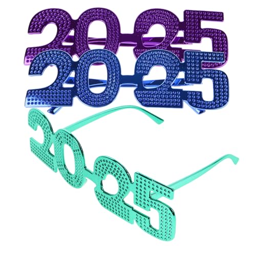 WEKAMOS 3 Stück Neuheitsbrille Teiliges aus Leichtem Kunststoff Partybrille Dekoration in Grün Lila und Blau für Silvester und Neujahrsfeiern Lustige Robuste Foto Accessoires WEKAMOS 3 Stück Neuheitsbrille Teiliges aus Leichtem Kunststoff Partybrille Dekoration in Grün Lila und Blau für Silvester und Neujahrsfeiern Lustige Robuste Foto Accessoires von WEKAMOS