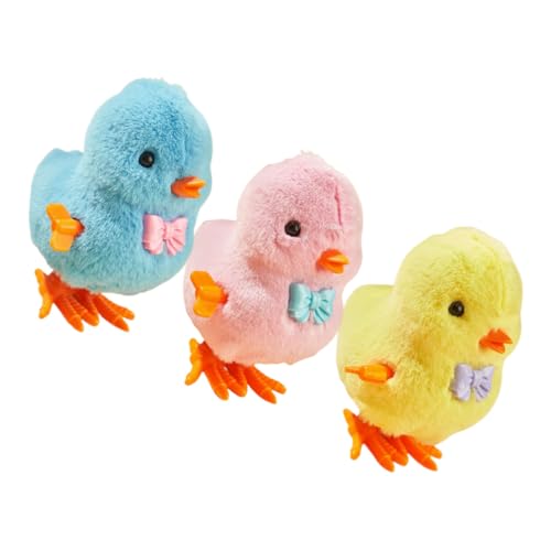 WEKAMOS 3 Stück Teiliges Aufziehspielzeug für Springende Cartoon Hühner in Gelb Blau und Stabile Materialien Motorikfördernd Osternest Füller WEKAMOS 3 Stück Teiliges Aufziehspielzeug für Springende Cartoon Hühner in Gelb Blau und Stabile Materialien Motorikfördernd Osternest Füller von WEKAMOS