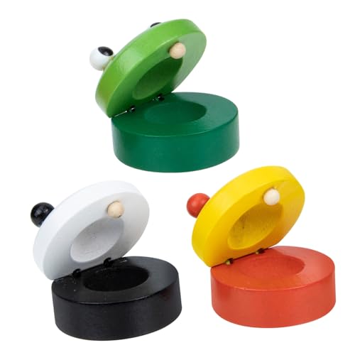WEKAMOS 3 Stück Teiliges Bunte Holz kastagnetten Percussion für Musik Lernspielzeug Pädagogisch Sicher und Langlebig Geeignet für Jungen und Mädchen von WEKAMOS