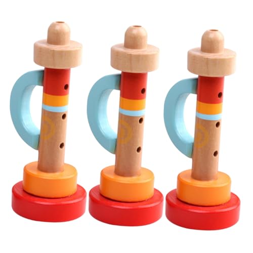 WEKAMOS 3 Stück Teiliges Holz Trompeten Tragbares Musikinstrument Farbenfrohes Sicheres Orff für Musikalische Früherziehung und Kreative von Kindern von WEKAMOS