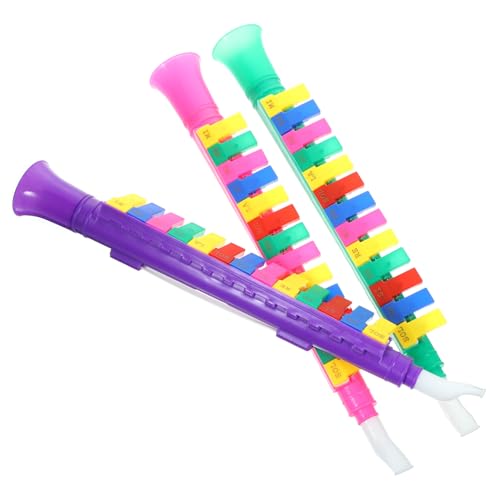 WEKAMOS 3 Stück Teiliges Kunststoff Mundharmonika Instrument Kreatives Lernspielzeug für Musikunterricht und Bühnenauftritte Geeignet Zufällige Farbe Zufällige Farbe von WEKAMOS