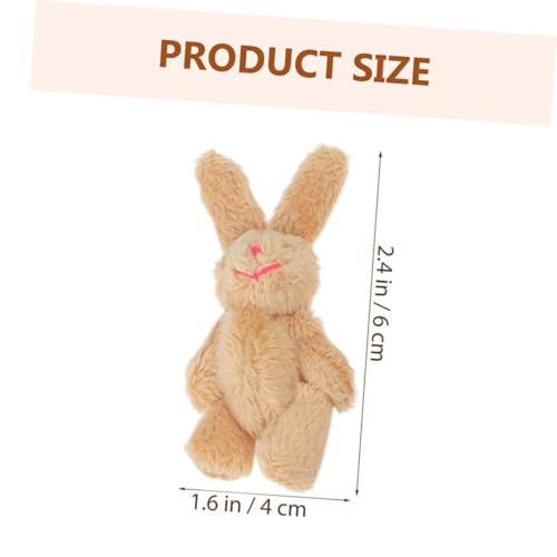 WEKAMOS 3 Stück Teiliges Lang Weiche Kuschelhase mit Langem Fell in Braun Hellbraun und Weiß Niedliche als Dekoration für DIY Kreativset für Valentinstag von WEKAMOS