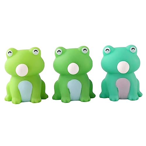 WEKAMOS 3 Stück Teiliges Mini Frosch Entspannungs Lustige Quetschtiere für Stressabbau Tragbar für Partys und Erwachsene Stressspielzeug für Gute Laune von WEKAMOS