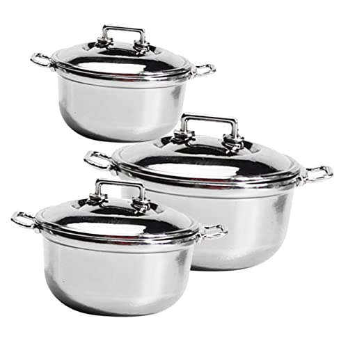 WEKAMOS 3 Stück Teiliges Mini Kochgeschirr Set Simulationstöpfe Lernspielzeug Küchenutensilien Puppenhaus Dekorative Miniatur Töpfe für Mädchen Jungen WEKAMOS 3 Stück Teiliges Mini Kochgeschirr Set Simulationstöpfe Lernspielzeug Küchenutensilien Puppenhaus Dekorative Miniatur Töpfe für Mädchen Jungen von WEKAMOS