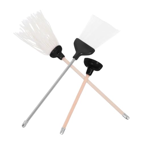 WEKAMOS 3 Stück Teiliges Miniatur Reinigungsset für Puppenhaus Realistischer Mop Besen und Toilettenreiniger Detailgetreues Zubehör für Puppenhausmöbel und Badezimmerdekoration von WEKAMOS