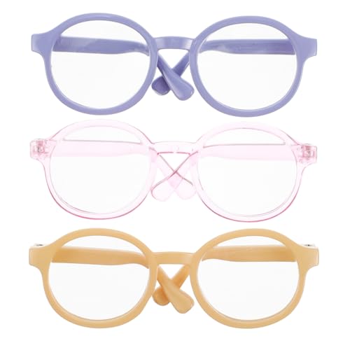 WEKAMOS 3 Stück Teiliges Puppenhaus Mini Brillen Kleine Bunte Eyeglass Party Props Detailreiche Miniatur Doll Glasses Zubehör für Puppen und Dekoration von WEKAMOS