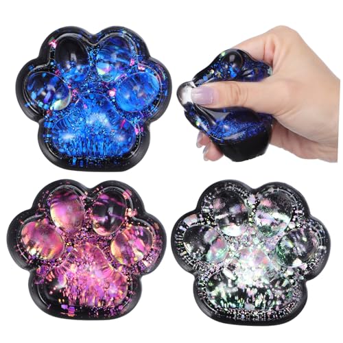 WEKAMOS 3 Stück Teiliges Squishy Katzenpfoten aus Robustem TPR Weiche Stressabbau spielzeuge mit Niedlicher Katzenpfotenform Strapazierfähige Squeeze Toys für Erwachsene Sensorisches von WEKAMOS