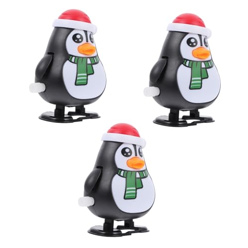 WEKAMOS 3 Stück Weihnachtliche Aufziehspielzeug Pinguin Bunte Kunststofffiguren Lustige Wind Up Toys Partygeschenk Lernspielzeug von WEKAMOS