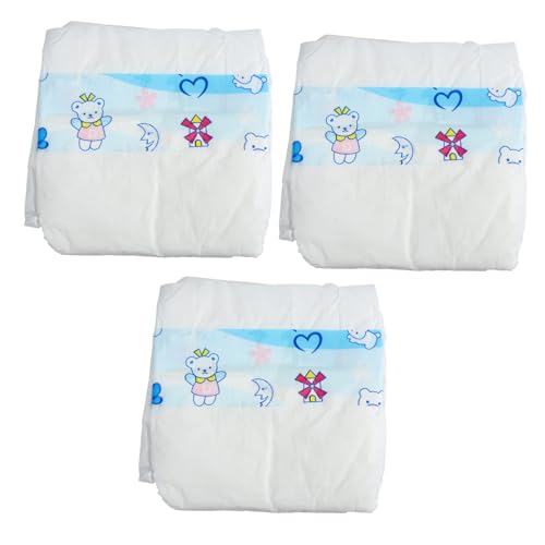 WEKAMOS 3 Stück Zubehör für Puppenspielzeug Windeln Puppen puppenzubehör Puppen windel Puppen Nappies puppenwindel Zubehör für Babypuppen Puppe kostüm Plastik von WEKAMOS