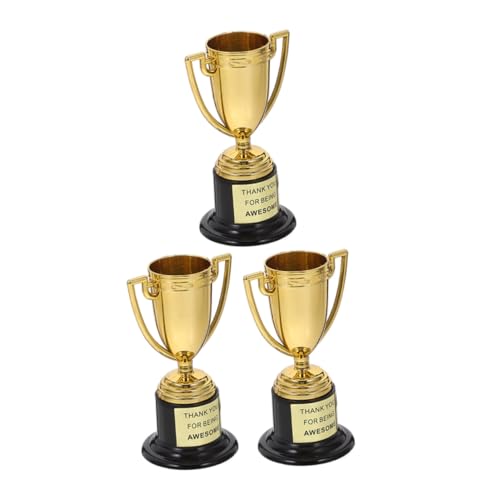 WEKAMOS 3 Stück kleine Trophäe partygeschenke Massenspielzeug Daumen hoch Trophäe Trophäen vergeben Mini -Trophäe Preise für Erwachsene Mini-Trophäen Plastik Golden Wiederverwendbar von WEKAMOS