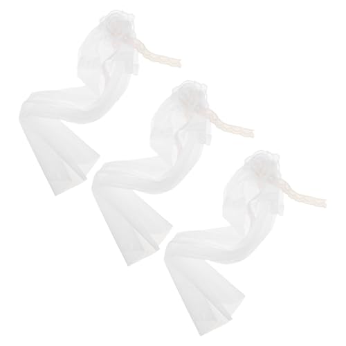 WEKAMOS 3 Stücke Teiliges Puppen-hochzeits Zartem Spitzen-Schleier Leichter Schleier für Verschiedene Puppenmodelle Feine Handwerkskunst für Hochzeitsspiel und Dekorative Kostüme von WEKAMOS